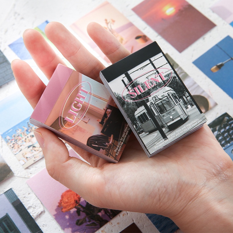 Bộ 50 Tờ Sticker Dán Trang Trí Hình Phong Cảnh Xinh Xắn