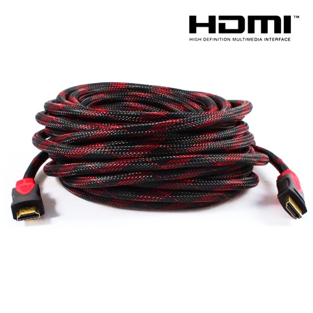 Dây HDMI/Cable kết nối TV, đầu KTS, dây bề bọc lưới đỏ đen, độ dài tối thiểu 1m-20m, bảo hành 3 tháng