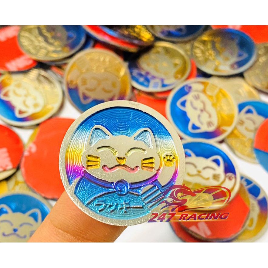 Tem mèo May Mắn Titan GR5 logo trang trí xe máy,trang trí siêu đẹp mang lại may mắn cho mọi người,,Tài Lộc đến nơi