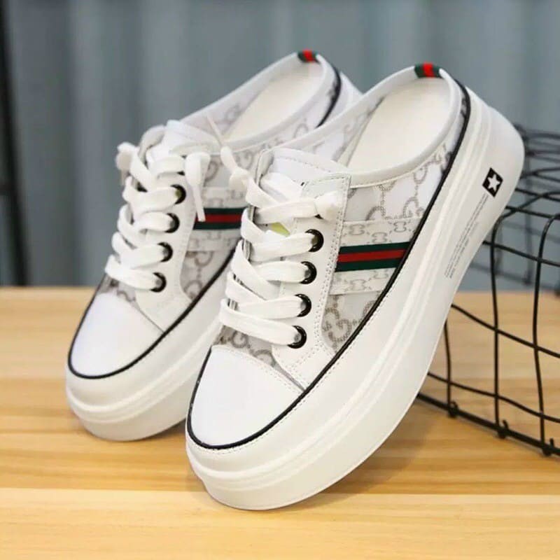 [QC CAO CẤP] SỤC THỂ THAO NÂNG CHIỀU CAO 5CM PHỐI LƯỚI SANG CHẢNH CHẤT DA SI ĐÚC MỀM CAO CẤP - SNEAKER NỮ NHẬP KHẨU ĐẸP