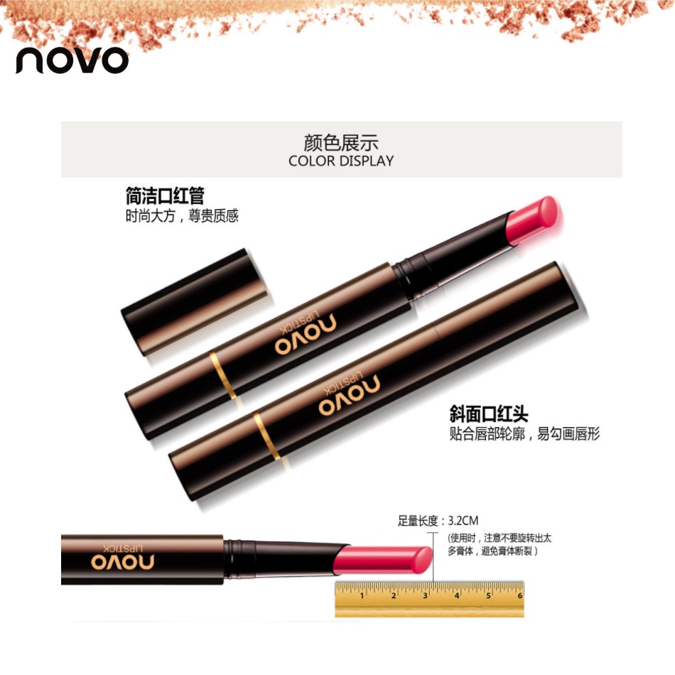 Son thỏi siêu mịn bền màu không trôi Novo Rotate Lipstick Pen 5171 + Tặng mặt nạ dưỡng trắng HA