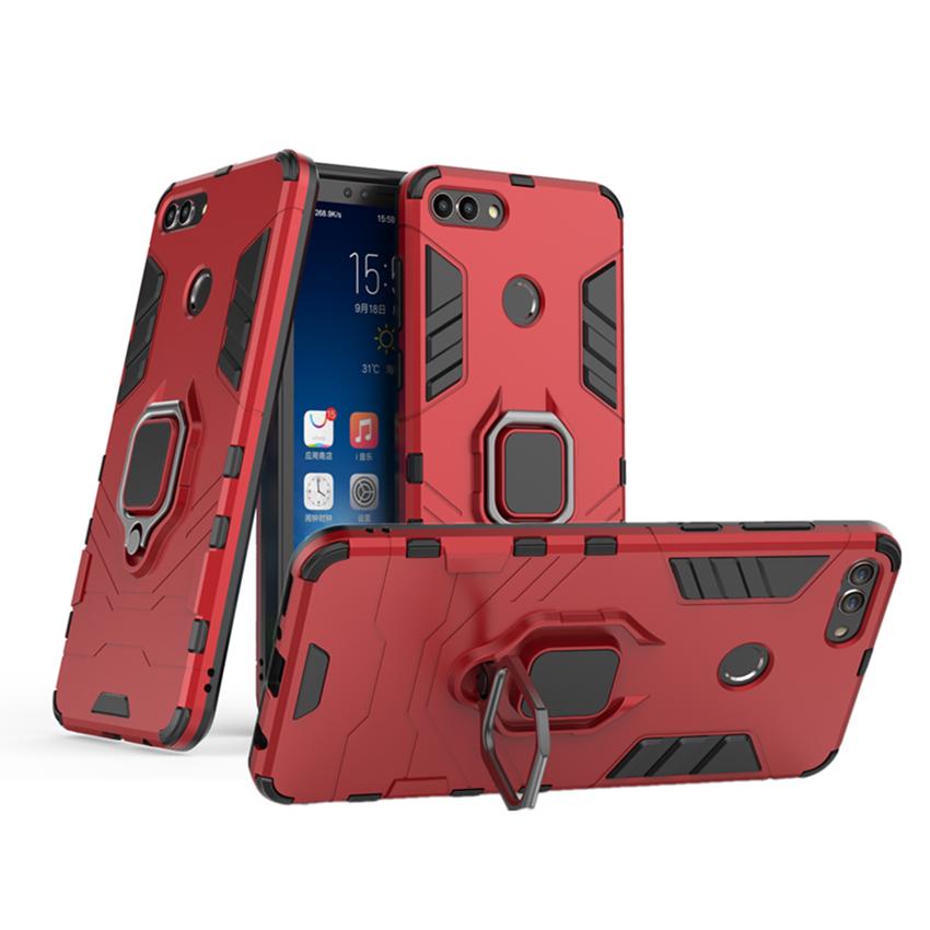 Huawei Y9 2019 Case Silicone Y9 2018 Magnetic Metal Ring Holder Phone Shell for Huawei Y9