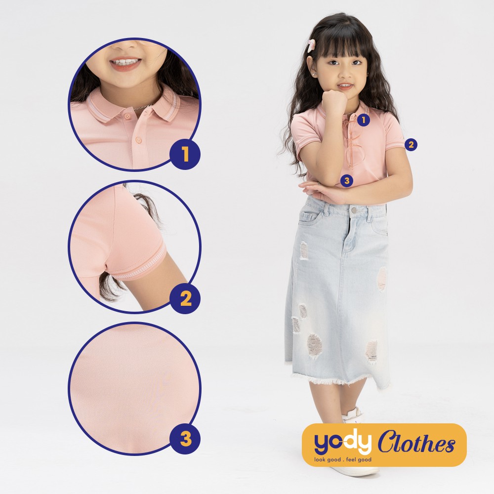 Áo thun polo kid YODY chất liệu thoáng mát thân thiện KID3096