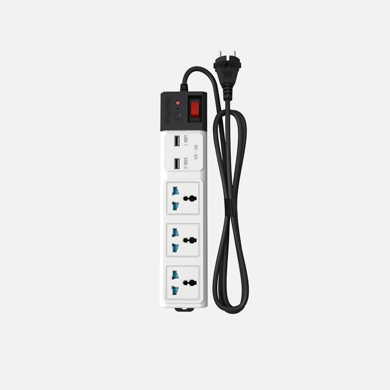 Ổ Cắm Đa Năng USB Chống Giật Rạng Đông. Nguồn 220V, 10A, Công Suất 2500W. Tích Hợp 2 Cổng USB 5V 2A Sạc Cho Điện Thoại