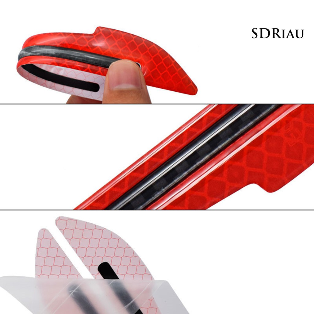 Bộ 2 Miếng Dán Phản Quang Cảnh Báo An Toàn Chống Va Chạm Cho Tay Nắm Cửa Xe Hơi