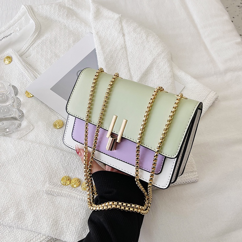 Túi Đeo Vai Hình Vuông Màu Sắc Thời Trang Phong Cách Hàn Quốc Cho Nữ