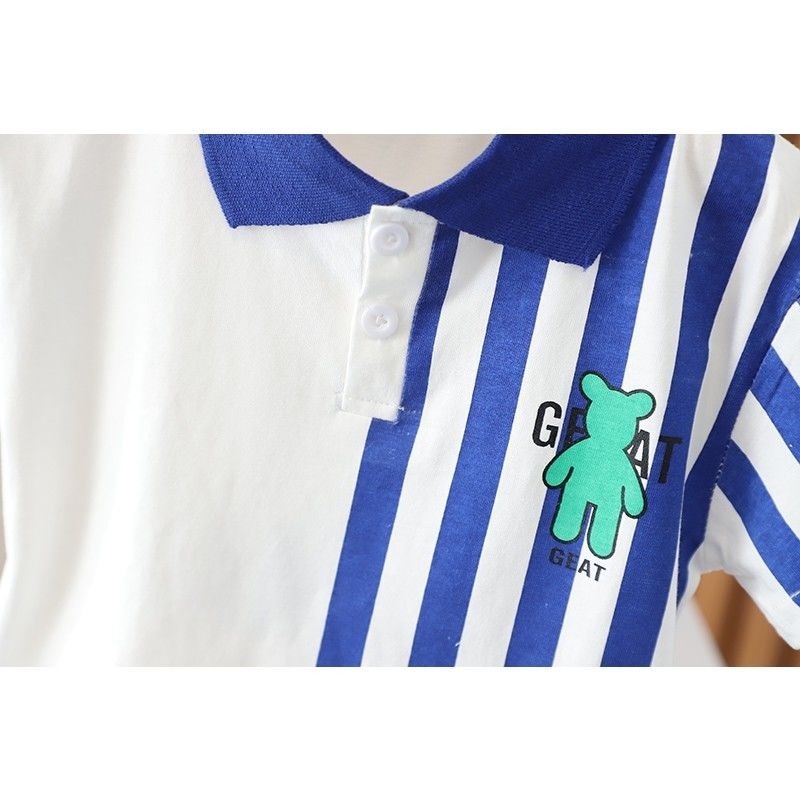 Set Áo Thun Polo Ngắn Tay + Quần Short Thời Trang Hè Cho Bé Trai 0-5 Tuổi