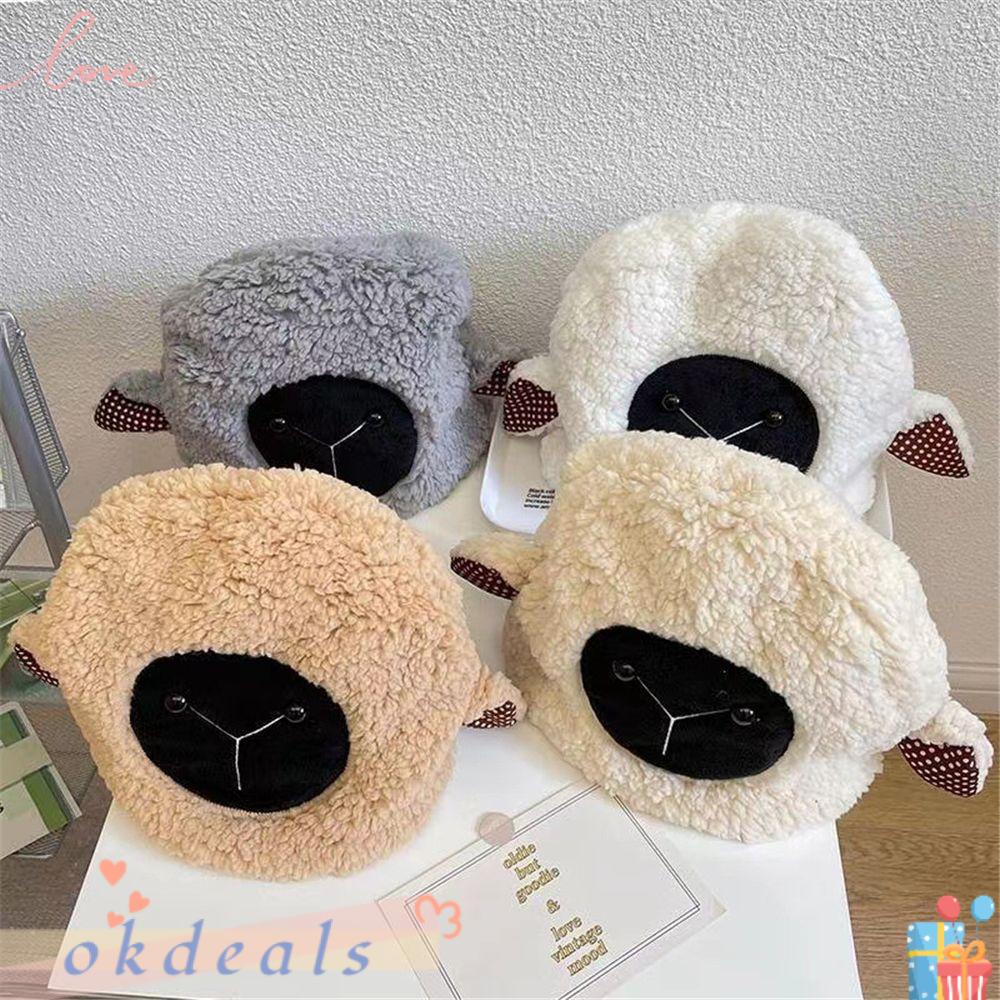 Mũ Beanie Vải Lông Cừu Ấm Áp Dễ Thương Cho Bạn Gái