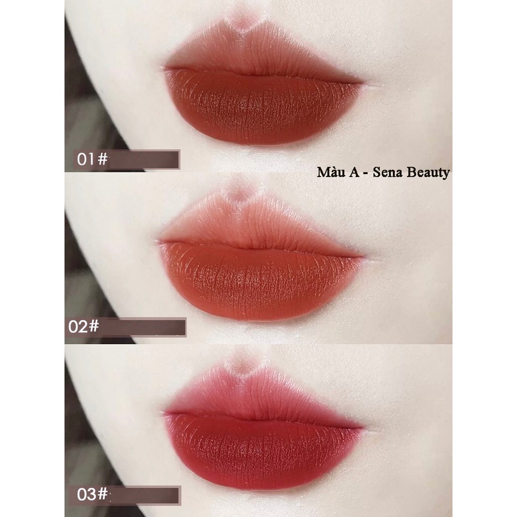 Set 3 son kem lì Herorange Fluffy Lip Glaze mềm mại, mượt như nhung (Chính Hãng)