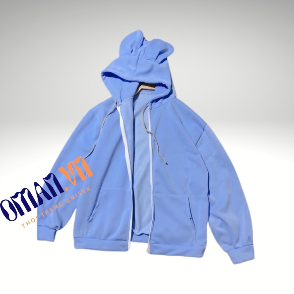 Áo khoác nỉ Hoodie Dây Kéo TAI THỎ form rộng áo nỉ bông ulzzang Cá Tính Unisex Oman | BigBuy360 - bigbuy360.vn