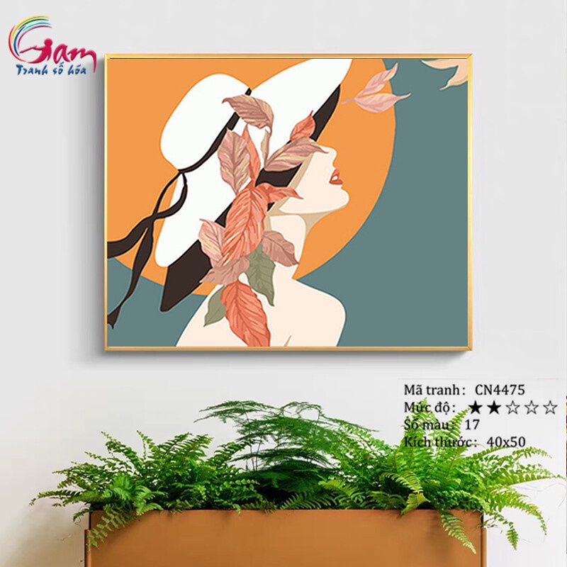 Tranh tô màu theo số Gam cô gái hiện đại CN4475 40x50cm đã căng khung