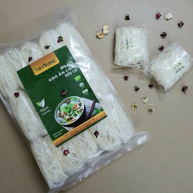 [Vietsuisse] Phở gạo hữu cơ từ gạo xát dối ST24, lẻ 1 gói nhỏ