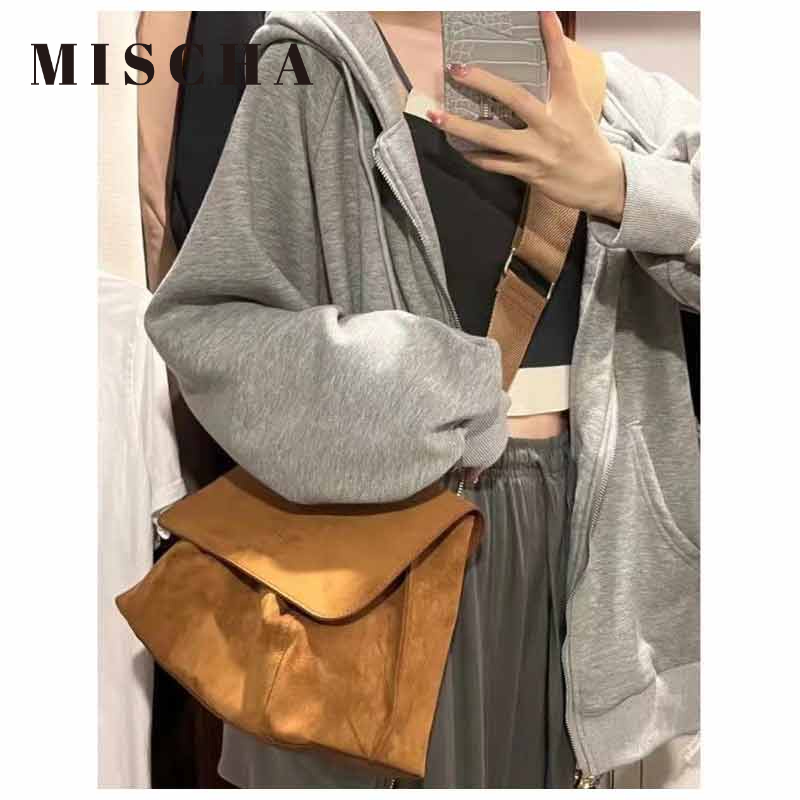 Mischa Túi Đeo Chéo Vai Màu Trơn Cỡ Lớn Thời Trang Thu Đông