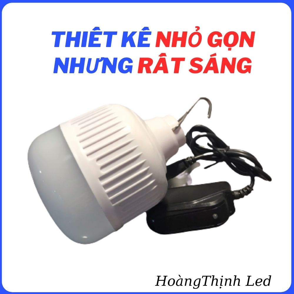 Bóng đèn LED sạc tích điện Thái lan 100W- có đồng hồ đo dung lượng pin- 3 chế độ sáng- có móc treo tiện lợi