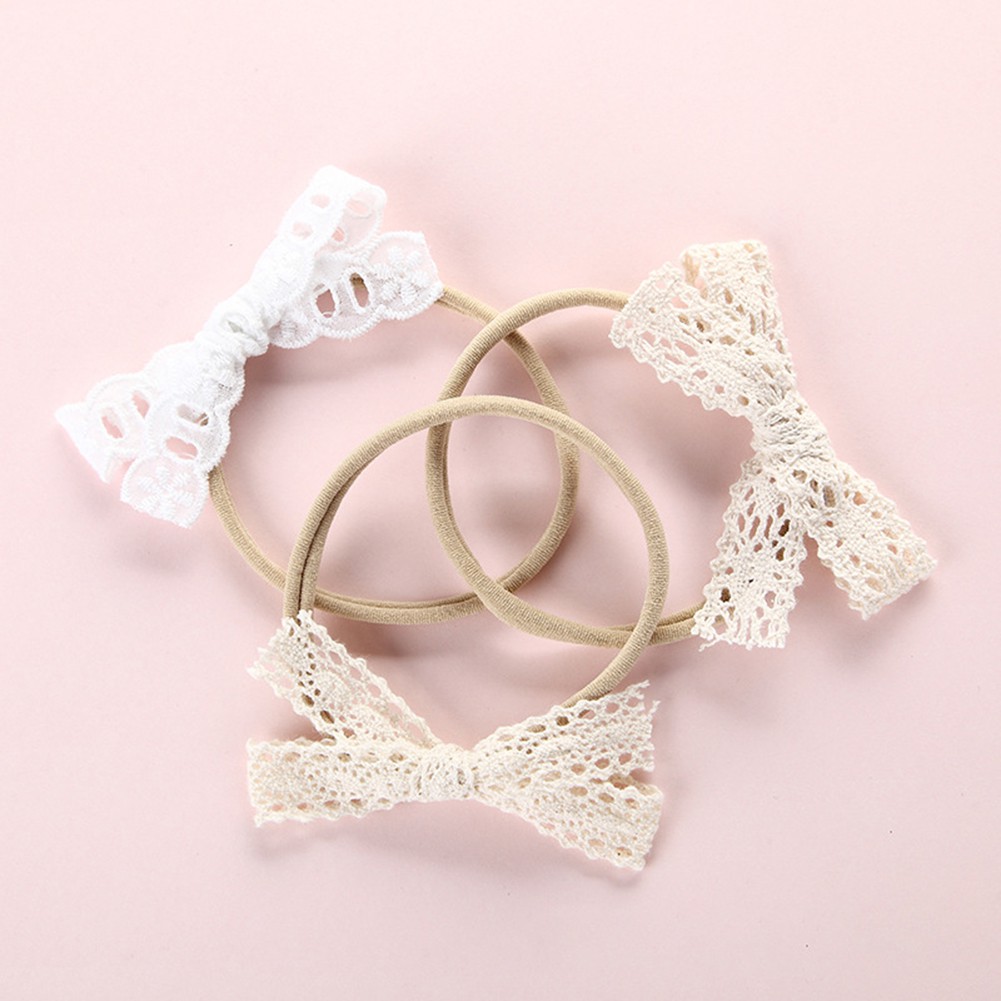 Băng đeo đầu bằng vải nylon co dãn có chi tiết nơ cho bé gái