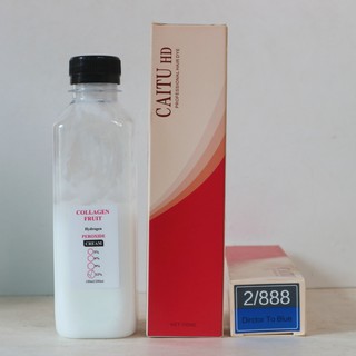 Thuốc Nhuộm Tóc CaiTu Màu Xanh Trầm(2.888) + Trợ Oxi 100ML