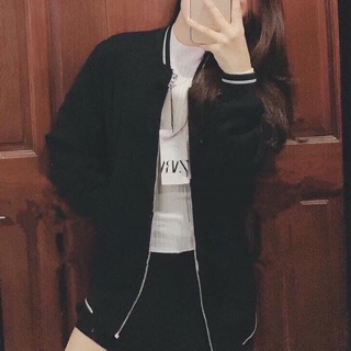 ⚡️BÁN SỈ⚡️ Áo bomber viền tay khoá dài chất nỉ đẹp