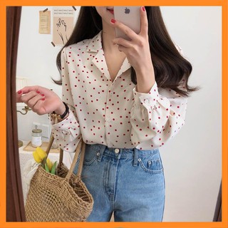 Áo sơ mi nữ kiểu chấm bi ưa nhìn  [TTBK]