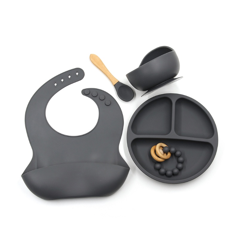 Set 5 Bát Ăn Silicone Chia Ngăn Tiện Dụng Cho Bé
