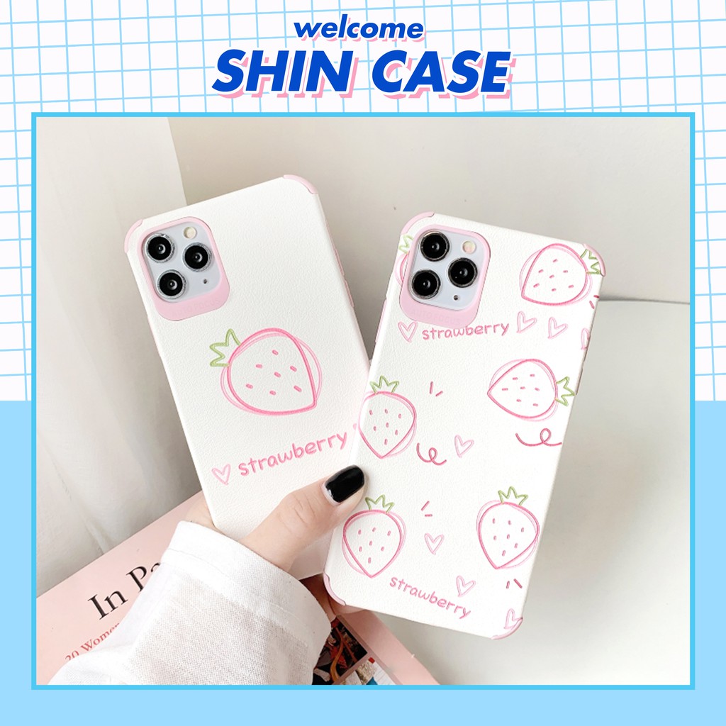 Ốp lưng iphone Dâu mùa hè da viền chống va đập 5/5s/6/6plus/6s/6splus/7/7plus/8/8plus/x/xr/xs/11/12/pro/max/plus/promax | BigBuy360 - bigbuy360.vn