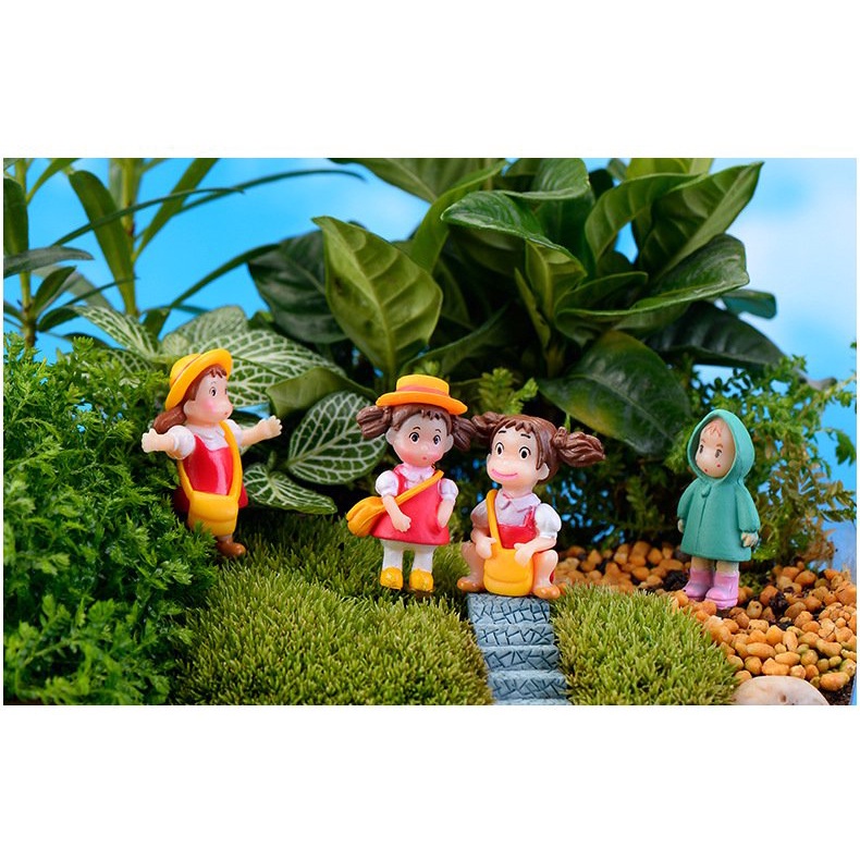 Tiểu cảnh mini  Cô bé Maruko làm phụ kiện trang trí terium, sen đá, xương rồng, làm mô hình trang trí