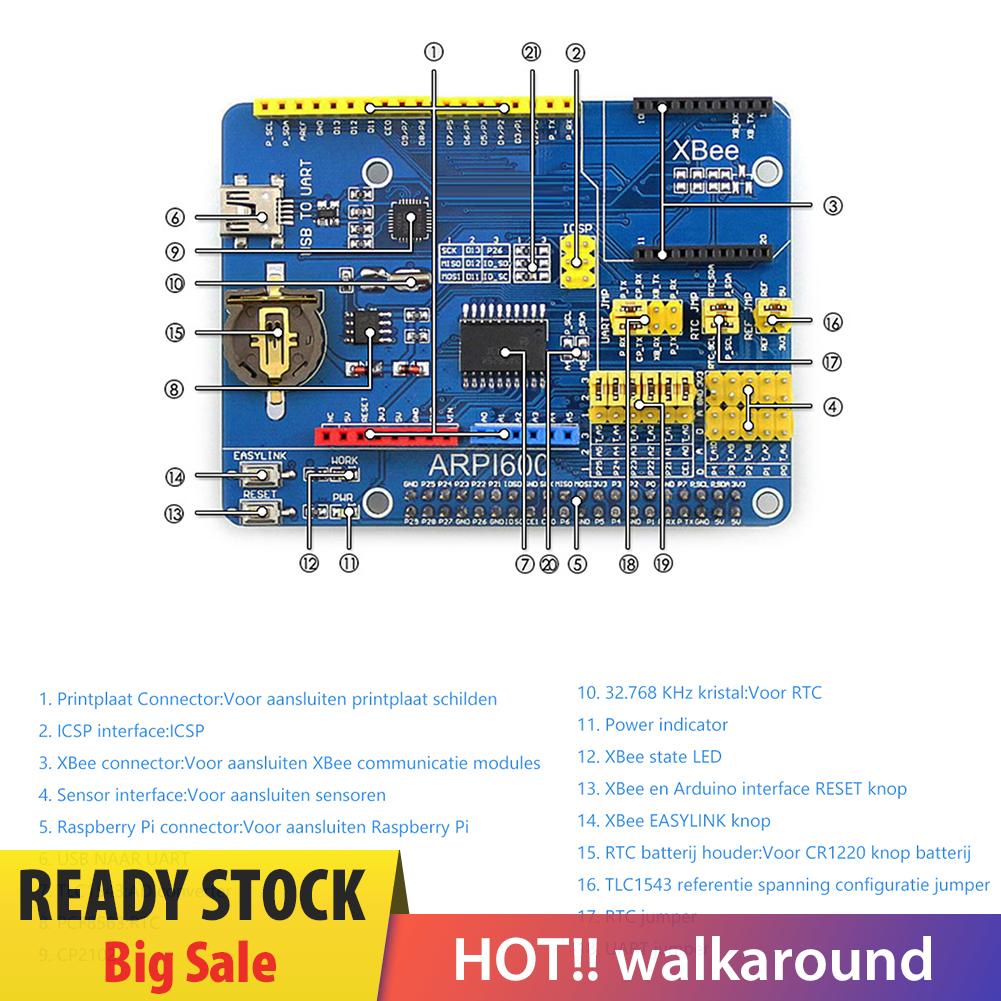 walkaround Raspberry Pi 4B Expansion Board Supports XBee Modules for Computer Python