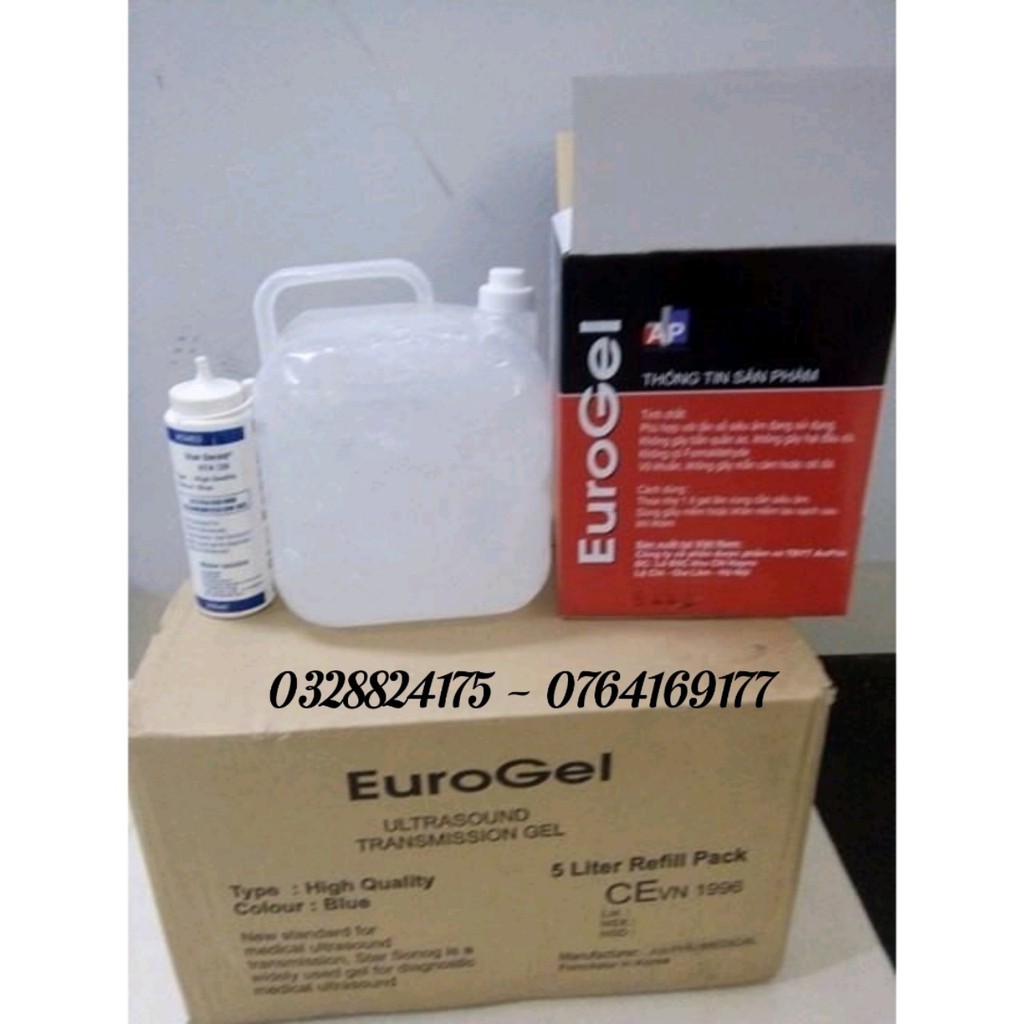 Gel siêu âm euro màu trắng - Gel lạnh triệt lông - Gel Euro can 5L