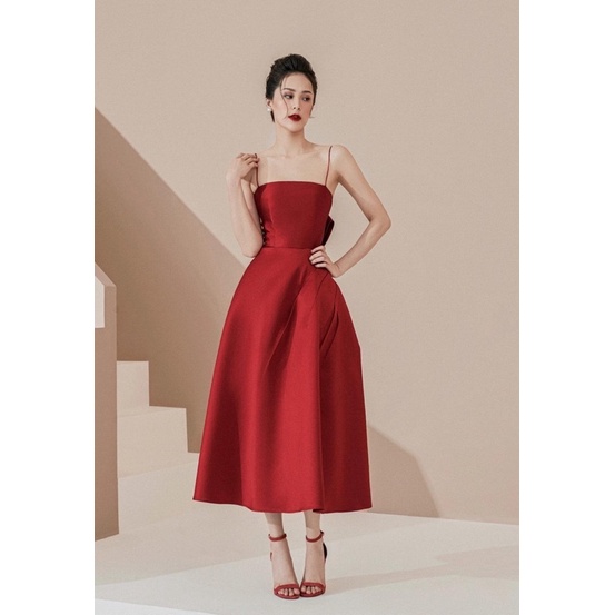 LATIFAH DRESS BY CHAMS - Đầm xoè kiểu cúp ngực hai dây bèo nơ sau lưng