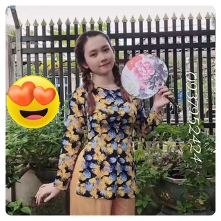 BỘ BÀ BA VẢI LỤA HỌA TIẾT VÀ CHẤM BI