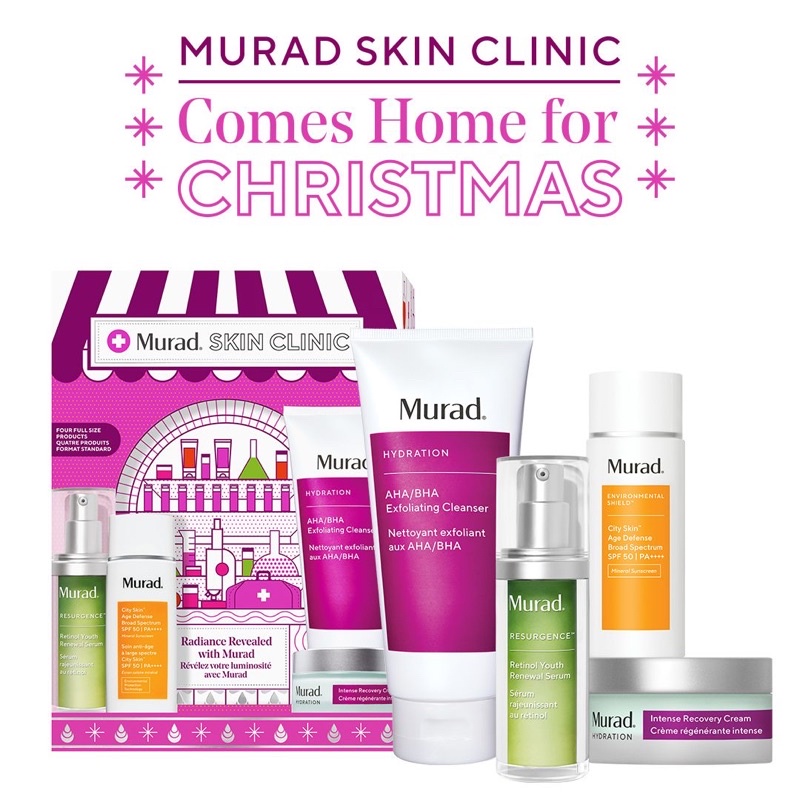 Bộ dưỡng 4 món Radiance Revealed with Murad 2022 Retinol Youth Renewal Serum, City skin Age Defense