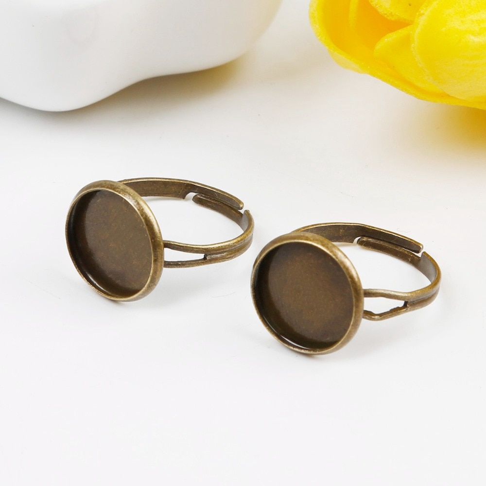 Set 10 đế tròn trơn dùng làm nhẫn đính đá cabochon diy 12mm