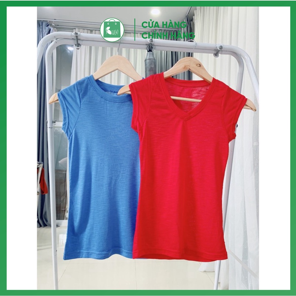 Áo thun nữ trơn form nhỏ dưới 48kg cổ tròn