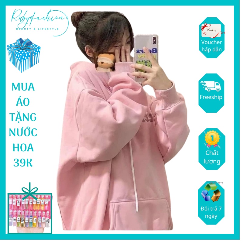 áo hoddie zip form rộng áo homdie nam nữ unisex tay bồng chất nỉ cotton mềm mịn siêu cute cá tính Xuon