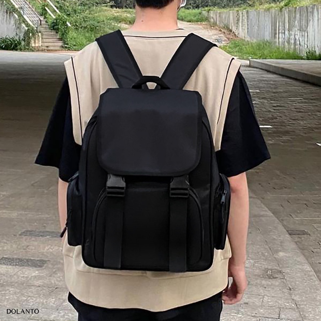 Balo Đi Học DAYPACK Chống Nước Cao Cấp Thời Trang Rẻ Đẹp Nhẹ Vải Canvas Đen Đựng Laptop Đi Chơi Du Lịch Nam Nữ DOLANTO