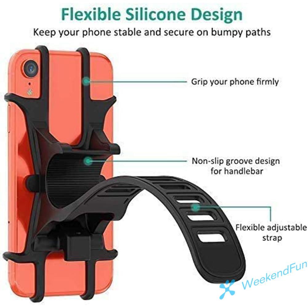 WE Silicone Bicycle Mobile Phone Bracket Shockproof Holder 360 Rotary