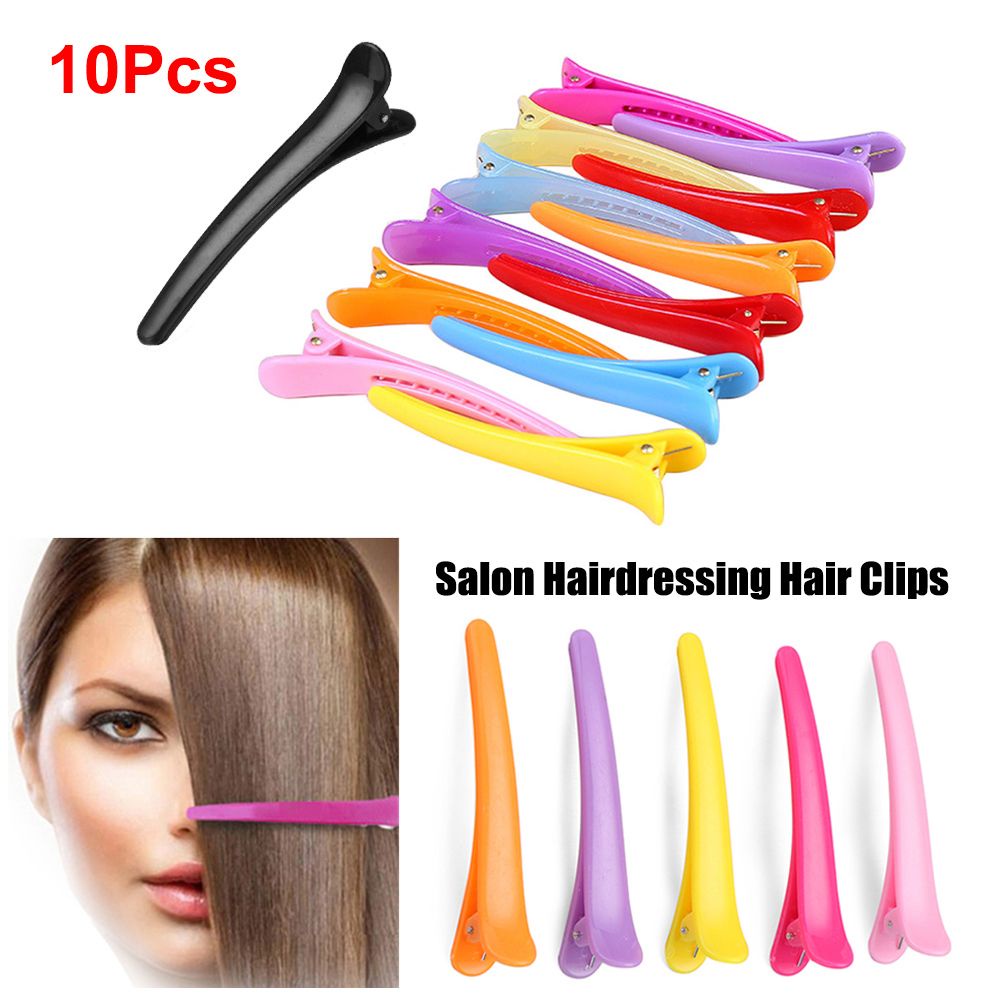 Set 10 Kẹp Tóc Bằng Nhựa Dùng Trong Salon Làm Tóc