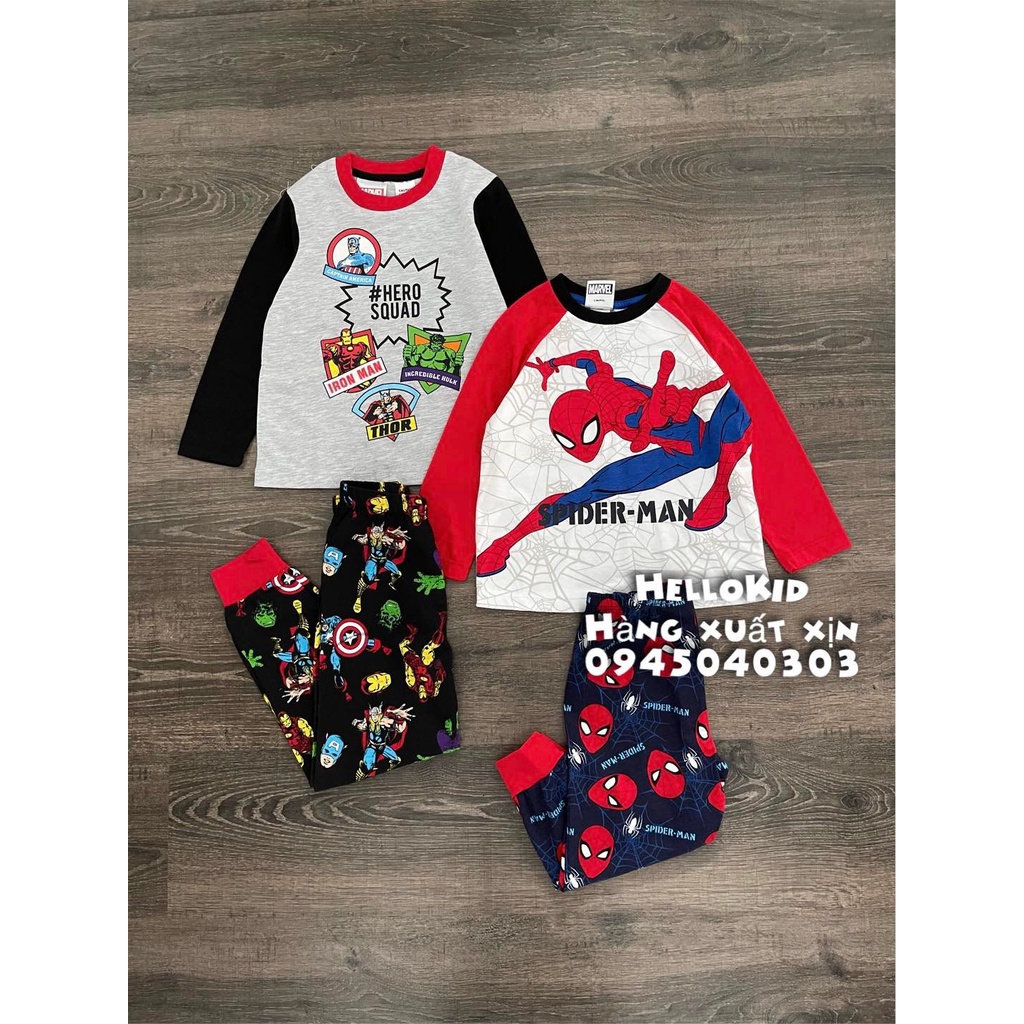 B128 - Bộ thun dài tay marvel cho bé