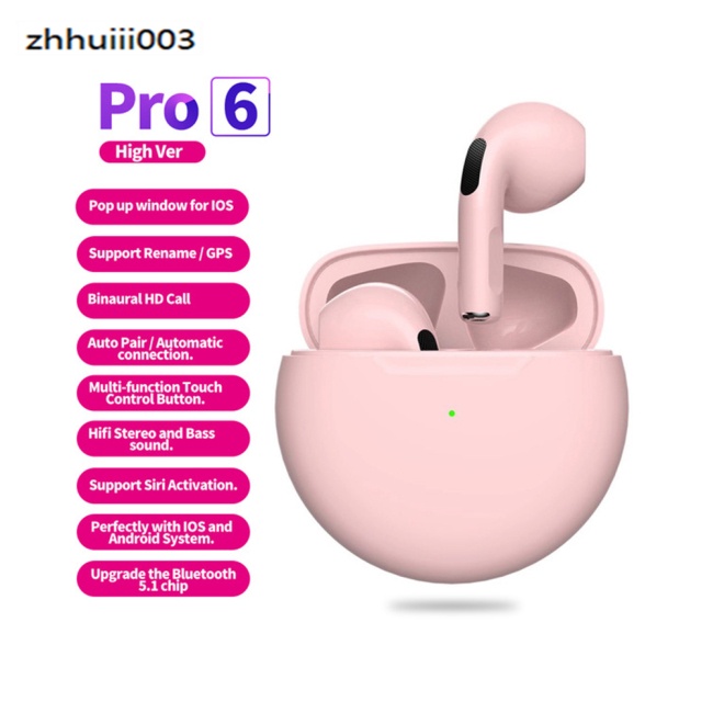 Tai Nghe Bluetooth Không Dây ZHIHUI Pro6 Điều Khiển Cảm Ứng Tiện Dụng