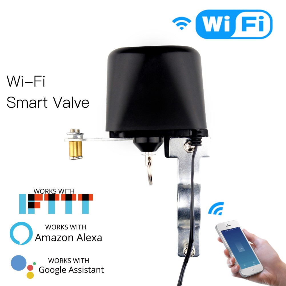 Van điện thông minh Tuya Smart, điều khiển qua app, sử dụng điều khiển van cơ có sẵn, kết nối Zigbee/Wifi tùy chọn.