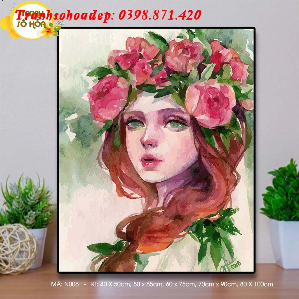 Tranh Sơn Dầu Số Hóa Cô Gái T Art Tự Tô Màu Theo Số Hàng Có Sẵn | BigBuy360 - bigbuy360.vn