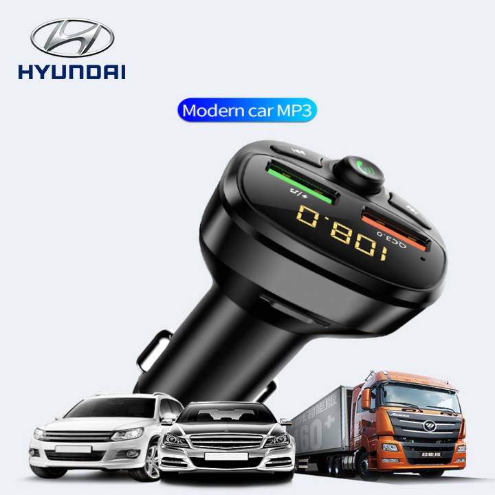 Tẩu nghe nhạc MP3 trên ô tô, kiêm đầu USB sạc nhanh Hyundai HY-87