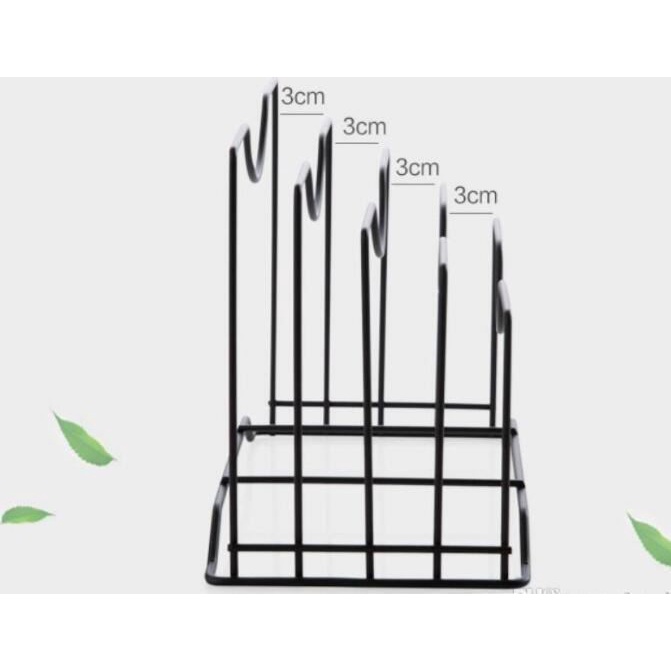 Kệ gác nắp nồi, dao thớt đồ dùng nhà bếp, kệ để đồ đa năng bằng thép không ghỉ