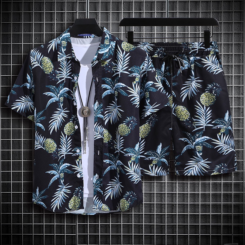 Bộ Áo Sơ Mi Polo Ngắn Tay + Quần Short Cá Tính Dành Cho Nam