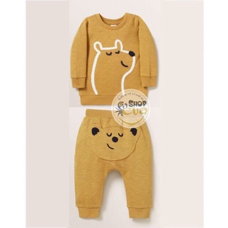 Bộ dài tay in hình Cún chất nỉ chéo Cao Cấp cho bé SHOP CUA32, bộ quần áo thu đông in hình Cún bé trai bé gái