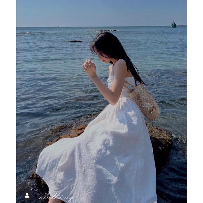 VÁY 2 DÂY LINEN CHUN LƯNG