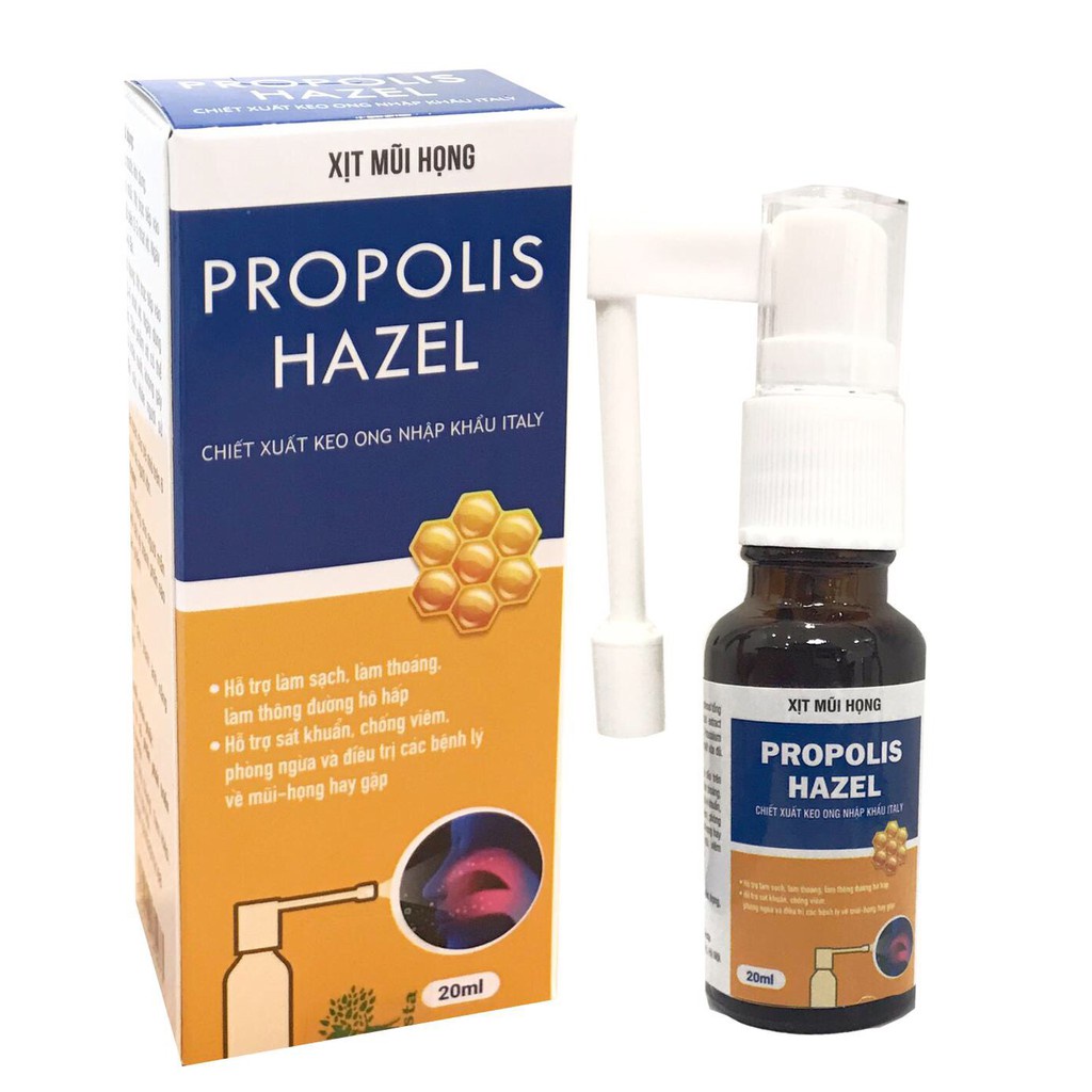 [CHÍNH HÃNG] XỊT MŨI, XỊT HỌNG CHIẾT XUẤT KEO ONG KEO ONG PROPOLIS HAZEL NHẬP KHẨU ITALY