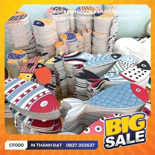 😲Bộ 9 con cá 3D trang trí dán tường - CF005