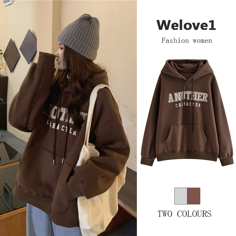 Áo Hoodie Tay Dài Rộng In Hình Thời Trang Dành Cho Nữ