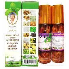 Dầu lăn thảo dược OTOP 16 vị Thái Lan 8ml - Herbal Liquid Balm Yatim Brand