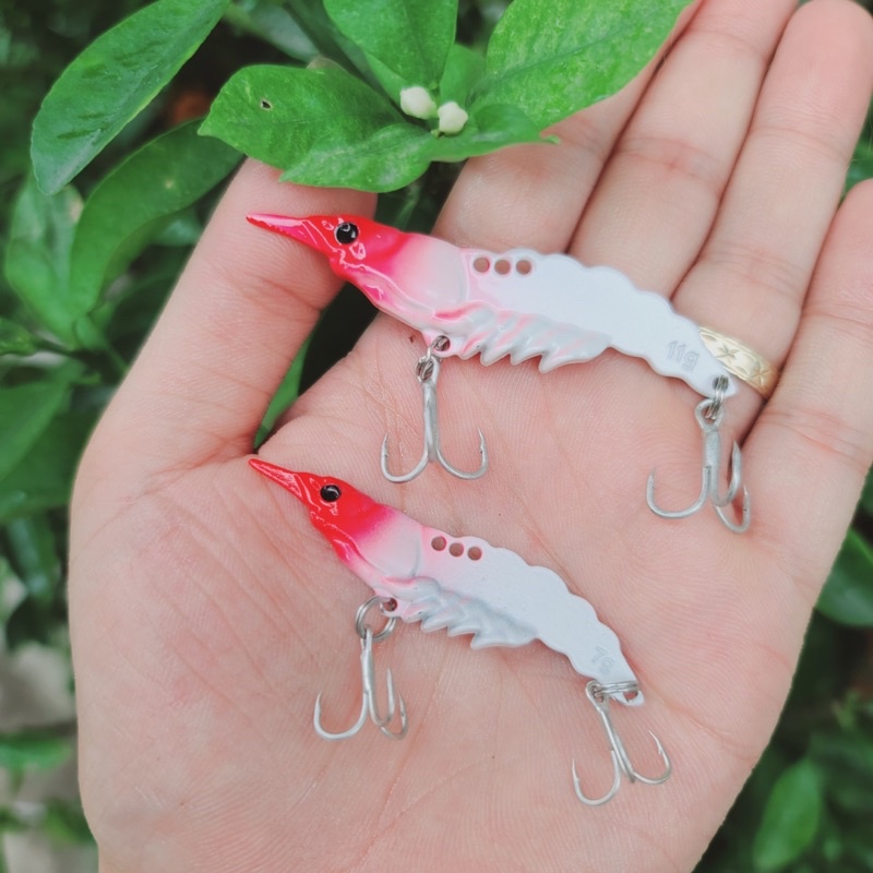 Mồi tôm giả bằng sắt cao cấp - lớp sơn bền bỉ - hàng đẹp lạ có 7g và 10g